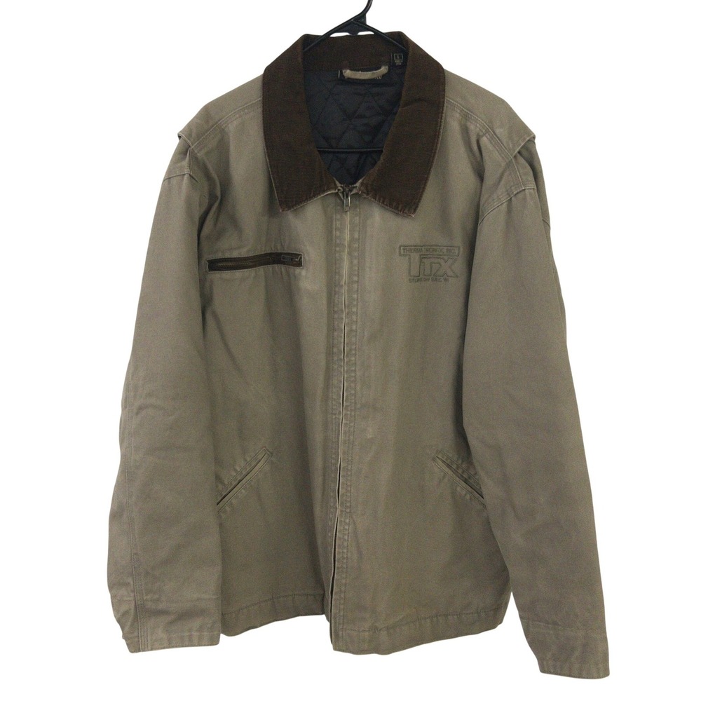 Dunbrooke Barn Coat L Quilted Corduroy Collar Thermo King‎ Work Jacket USA